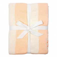 Peach & Ivory Striped Organic Cotton Blanket Meri Meri